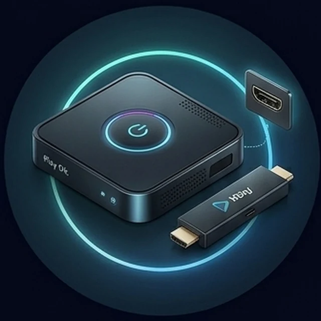 Ilustração de TV Boxes e sticks